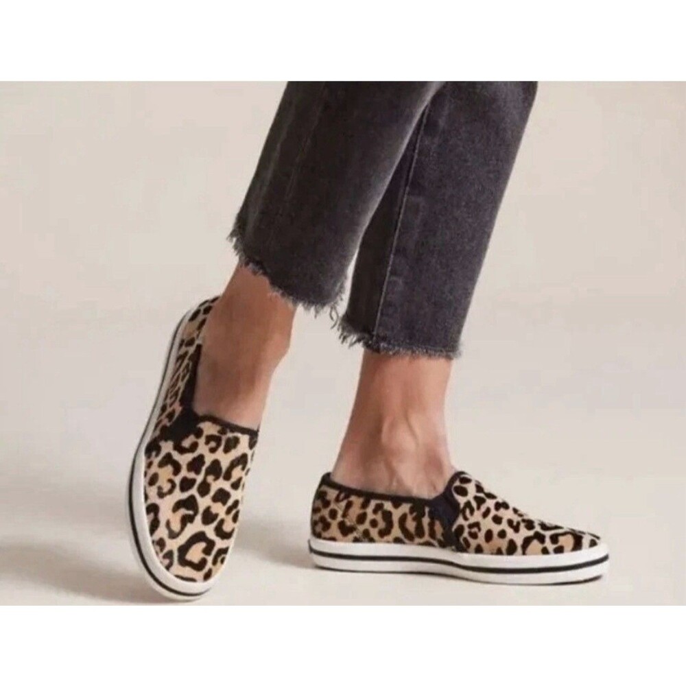 Kate Spade For Keds Calf Hair Leopard Print Slip Ons Size 8